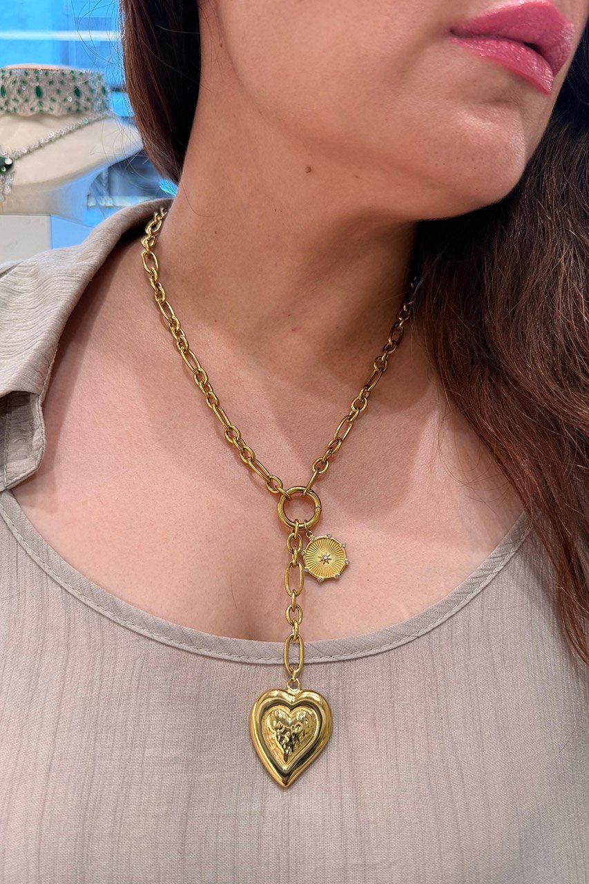 18 Carat Heart Charm Necklace