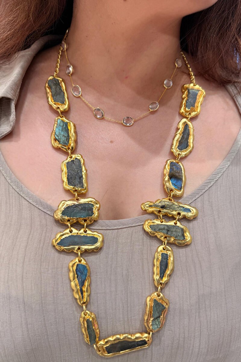 Real Stone Brass Handmade Necklace