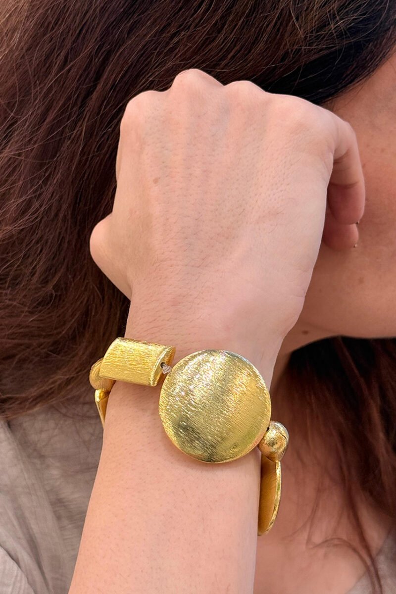 Brass Rectangle Round Bracelets