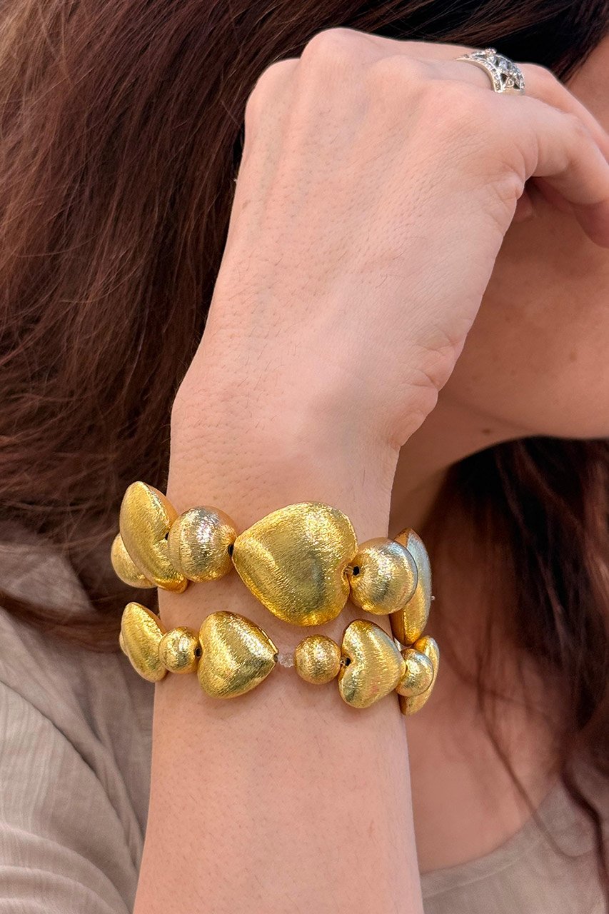 Round Balls Heart Bracelets