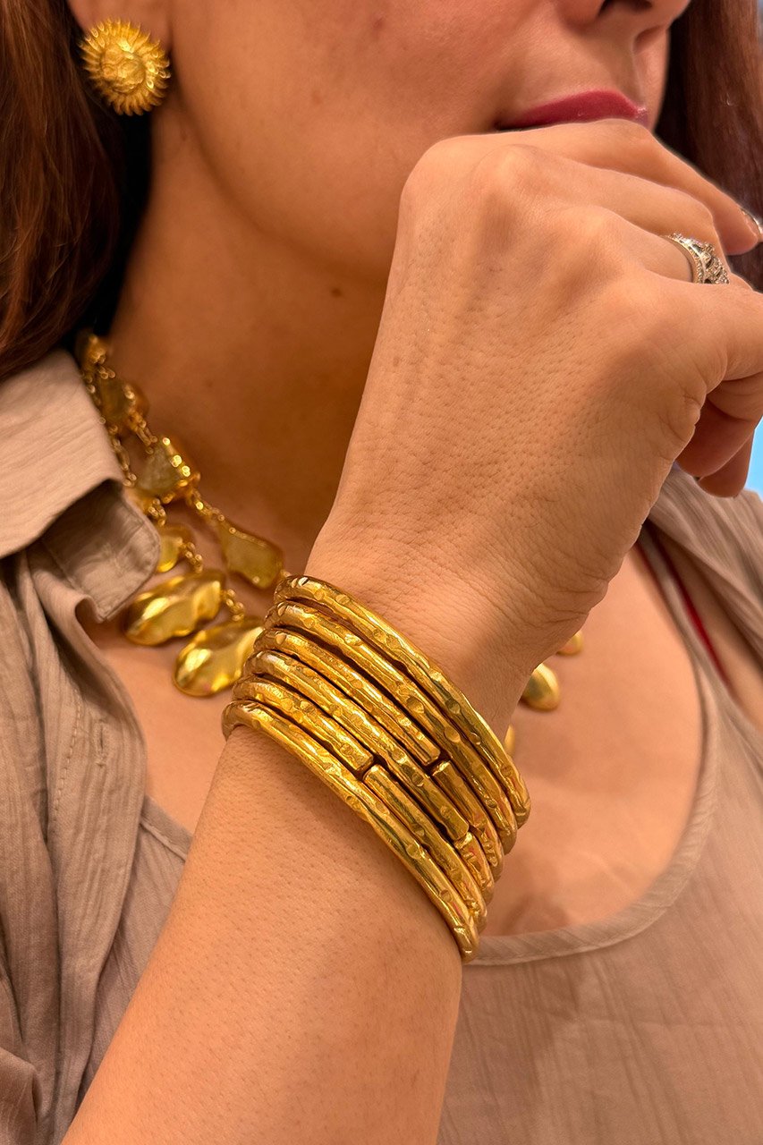 Round Beaten Brass Bangles