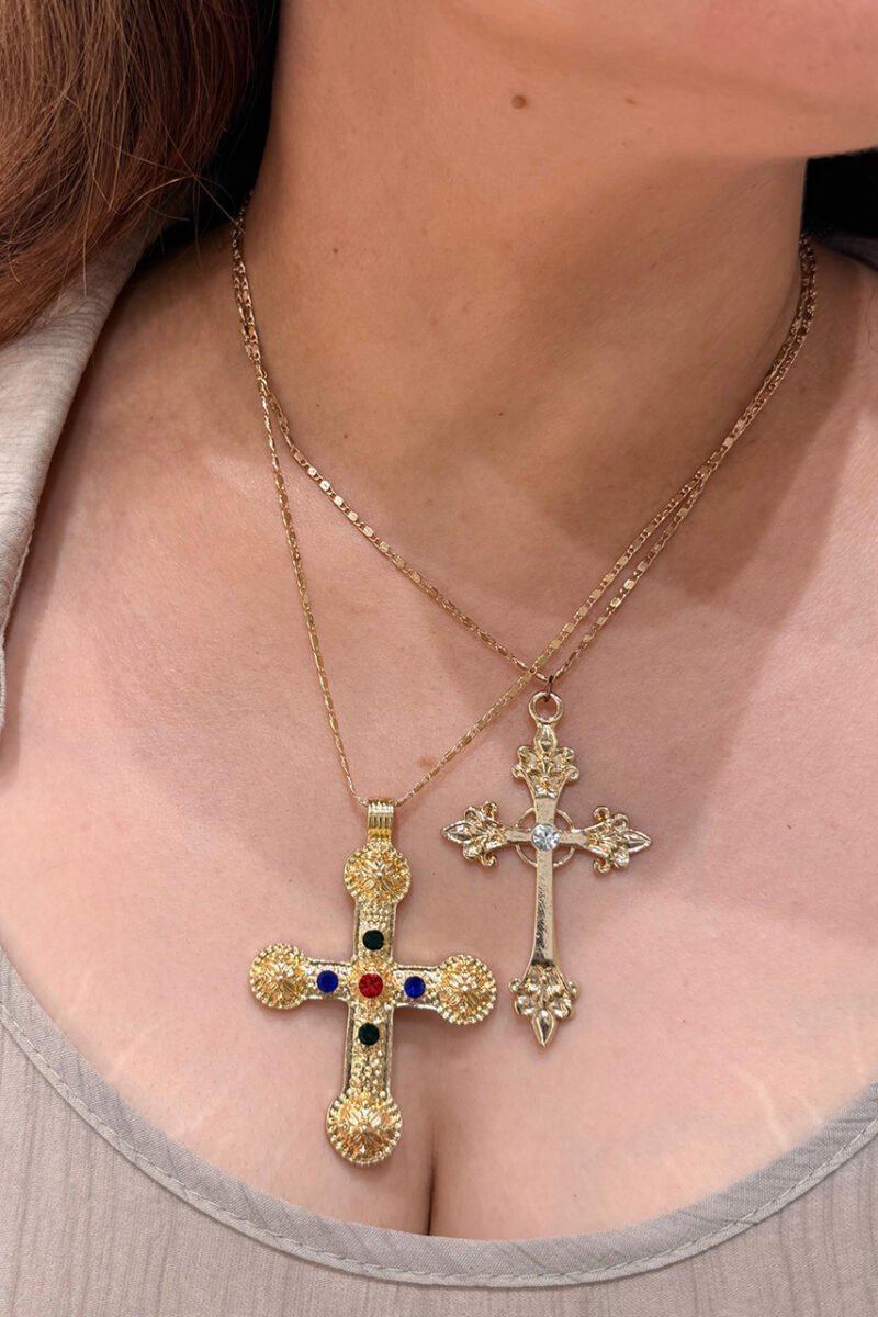 Multy Stone Cross Love