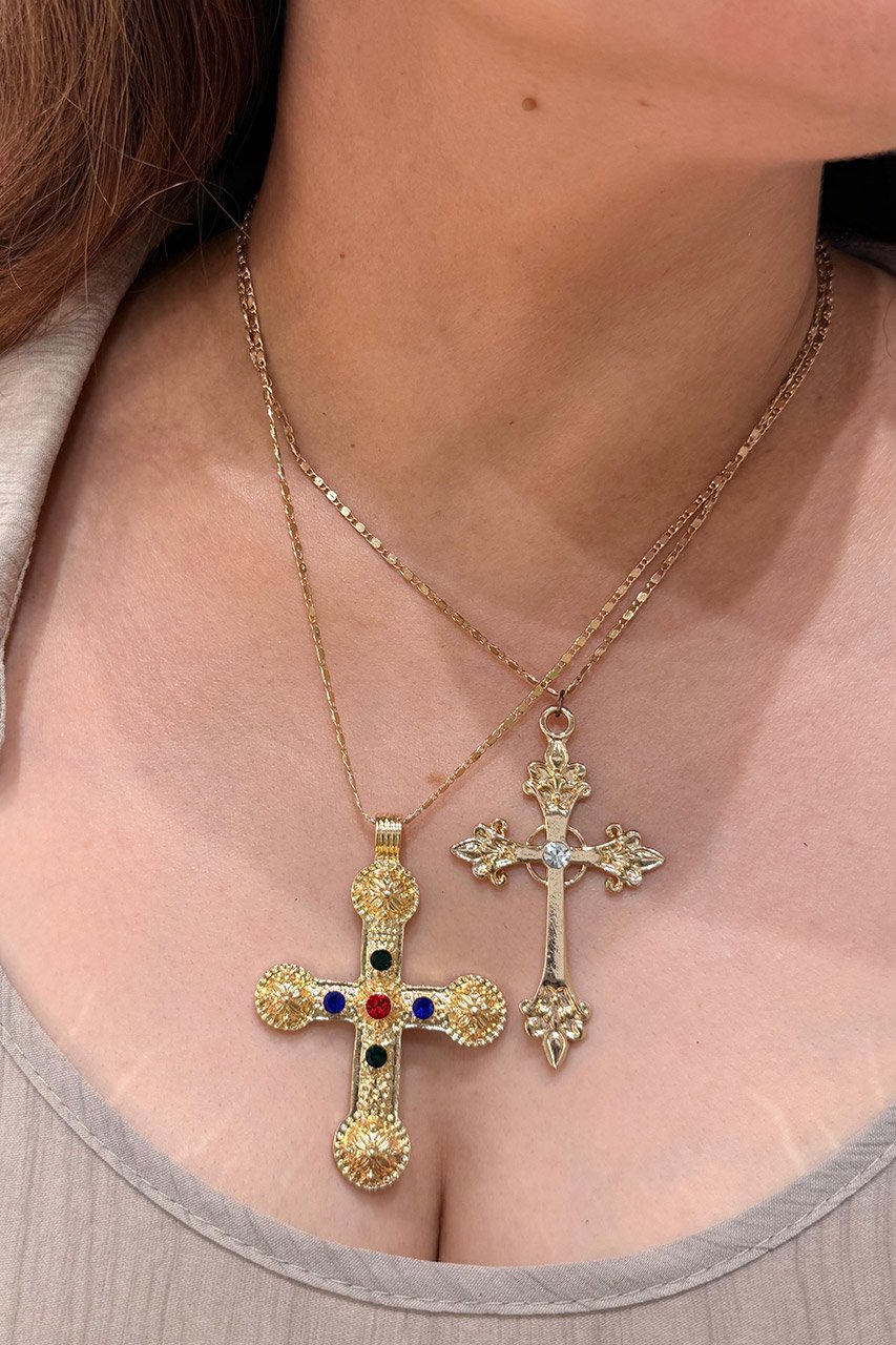 Multy Stone Cross Love