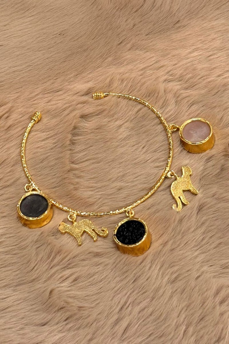 Multi Stone Deer Open Bracelet - Image 2