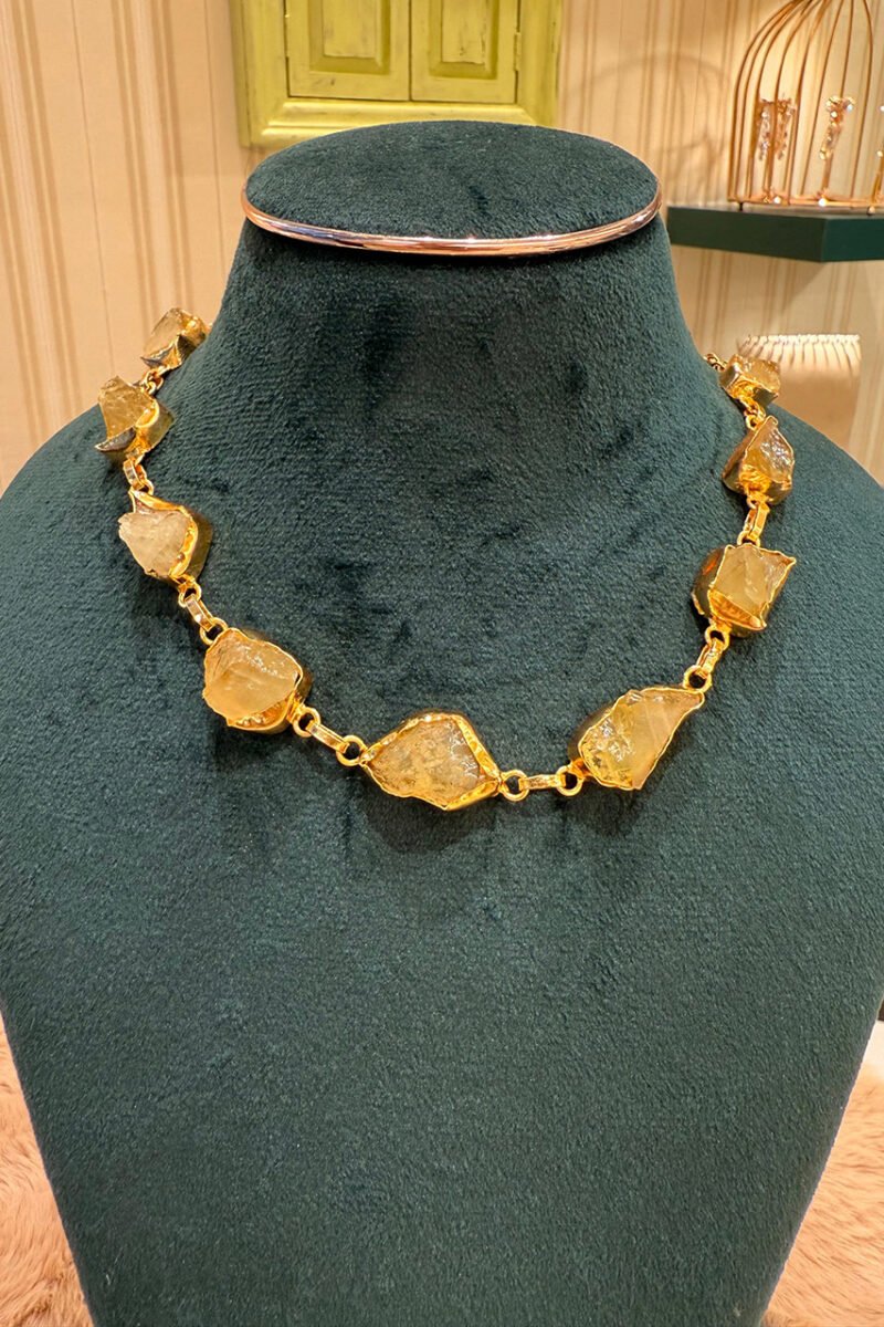 Finger Shape Beaten Brass Necklace - Image 2