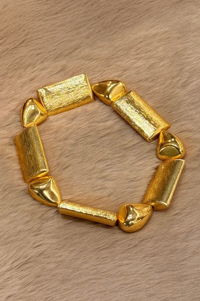 Uneven and Rectangle Brass Bracelets - Image 2