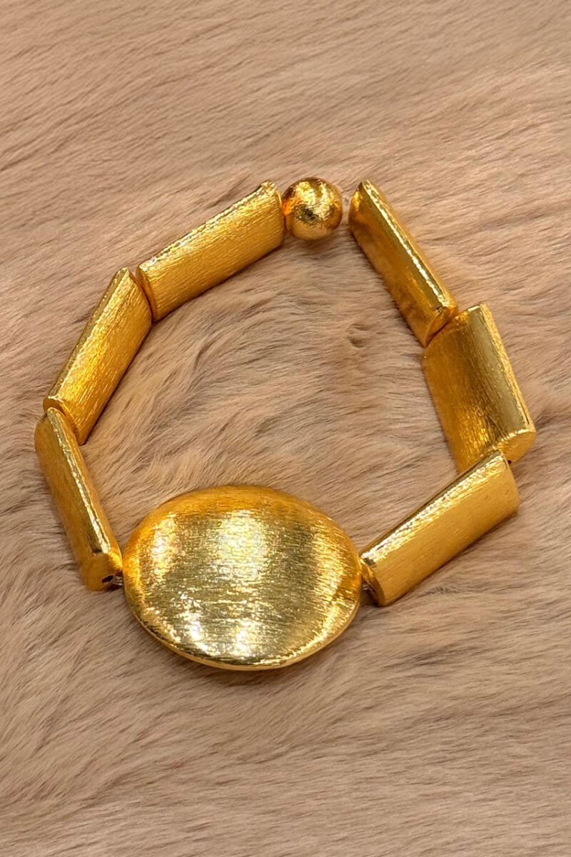 Brass Rectangle Round Bracelets - Image 2