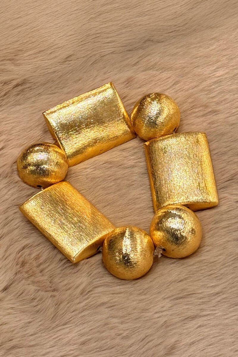 Uneven and Rectangle Brass Bracelets - Image 3