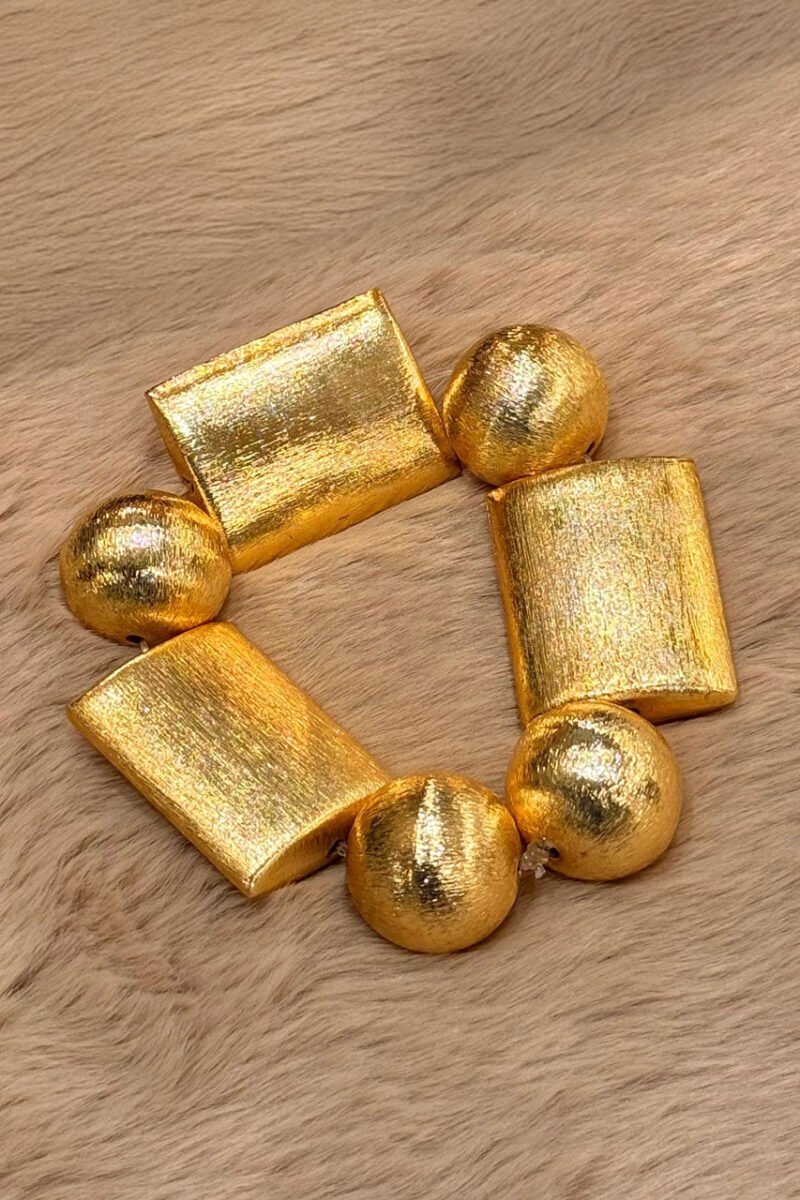 Rectangle Balls Brass Bracelets - Image 3