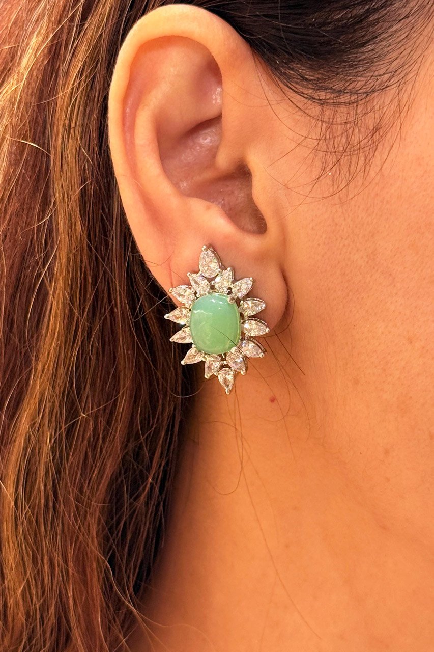 Bella Aquamarine Zircon Studs