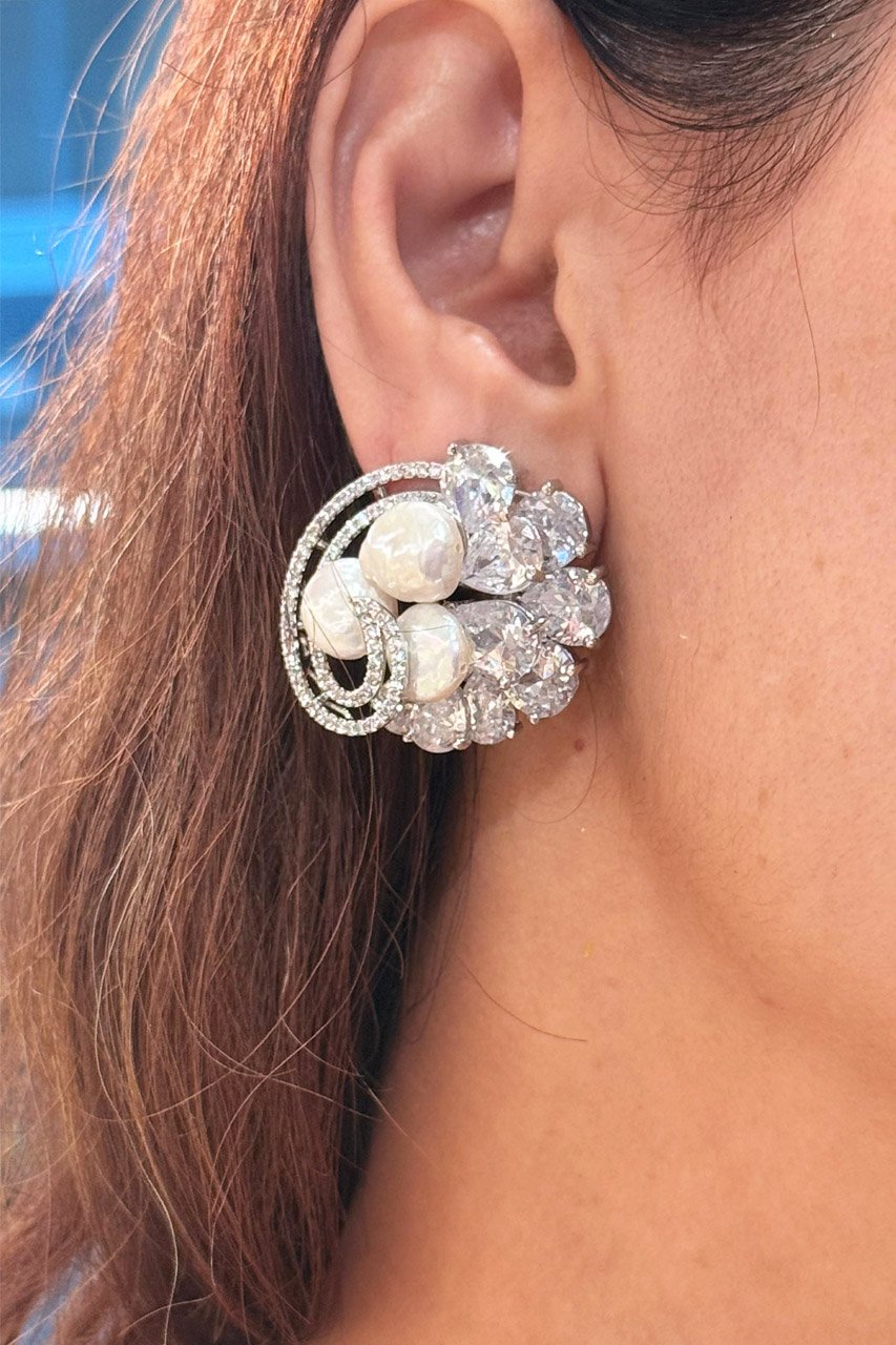 Elizabeth Zircon Seapearl Studs