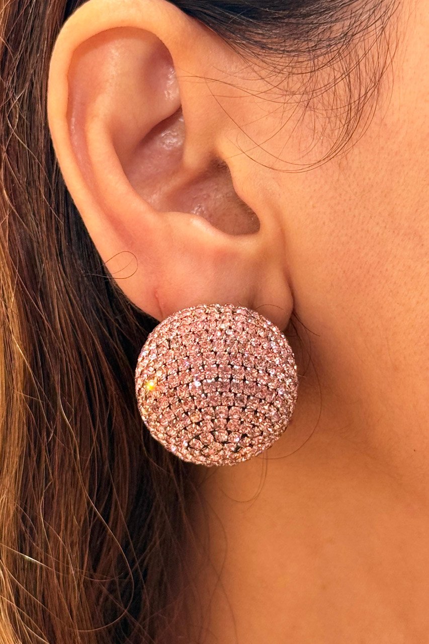 Eloise Rose Quartz  Shine Disco Studs
