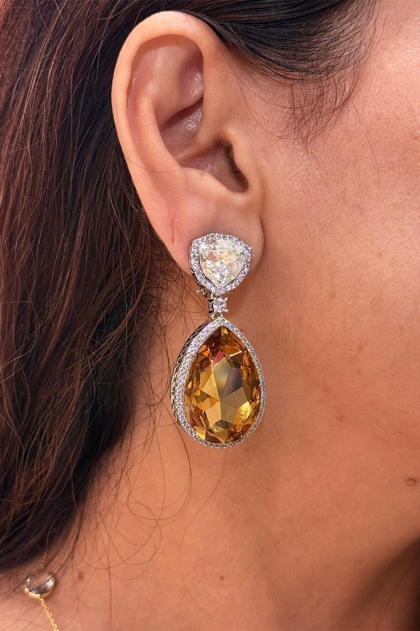 Eleanor Zircon Citrin Danglers